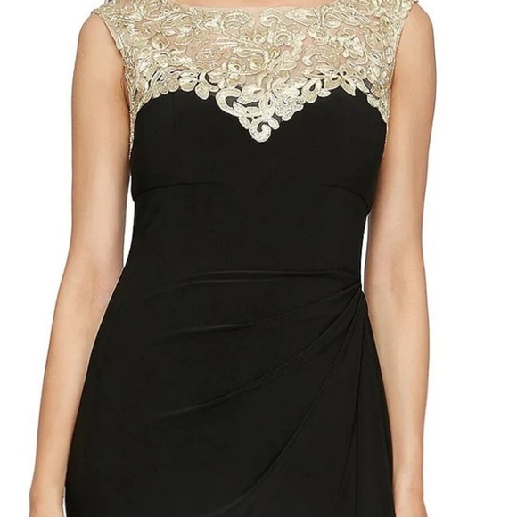 Alex Evening Petite Gown Navy  Sz 12P NWT - Picture 2 of 11